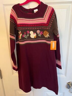 NEW Gymboree Girls' Maroon Sweater Dress- Enchanted Forest Collection